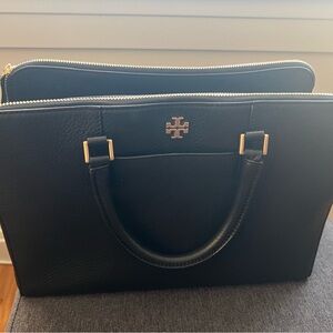 Tory Burch Georgia Pebbled Double Zip Satchel